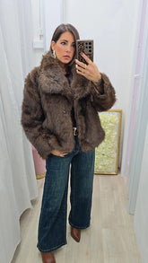 Eco Fur Alexandra Marrone